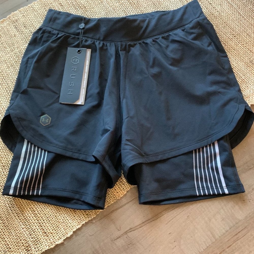 Women's UA Rush Run 2 in 1 shorts  -  Black Size M